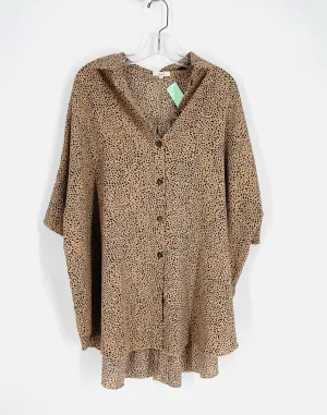 Staffelei Größe S Braun/Schwarz Druck Top Bluse
