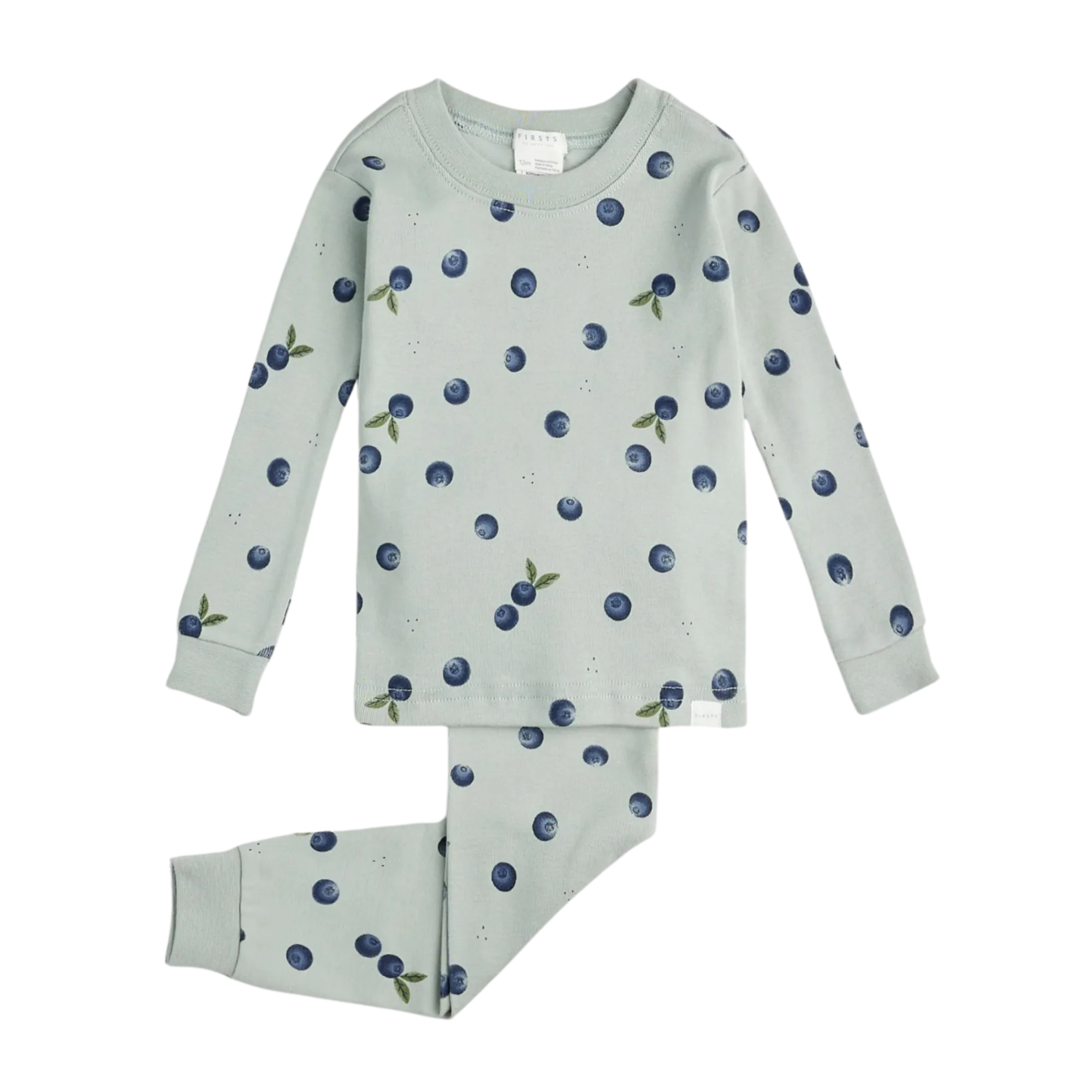 FIRSTS Blaubeer-Print auf Blue Mist Baby-Pyjama-Set