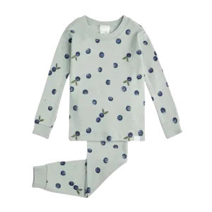 FIRSTS Blaubeer-Print auf Blue Mist Baby-Pyjama-Set