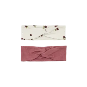 FIRSTS Merlot/Cranberry-Print-Stirnbänder (2er Pack)