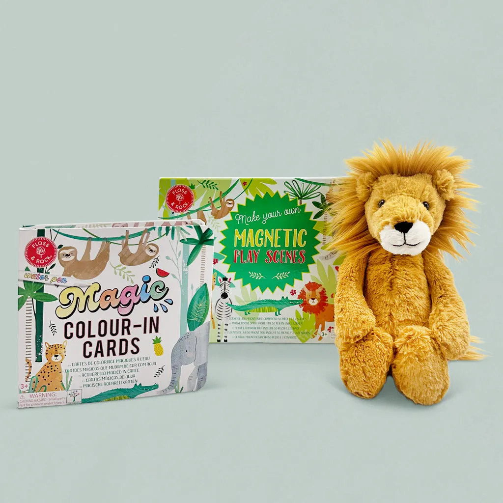 Floss & Rock Dschungel-Aktivitätenspielset mit Jellycat Bashful Lion