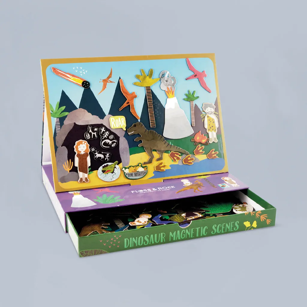 Floss & Rock Zauber-Mal-Karten und magnetische Spielszenen, Dinosaurier
