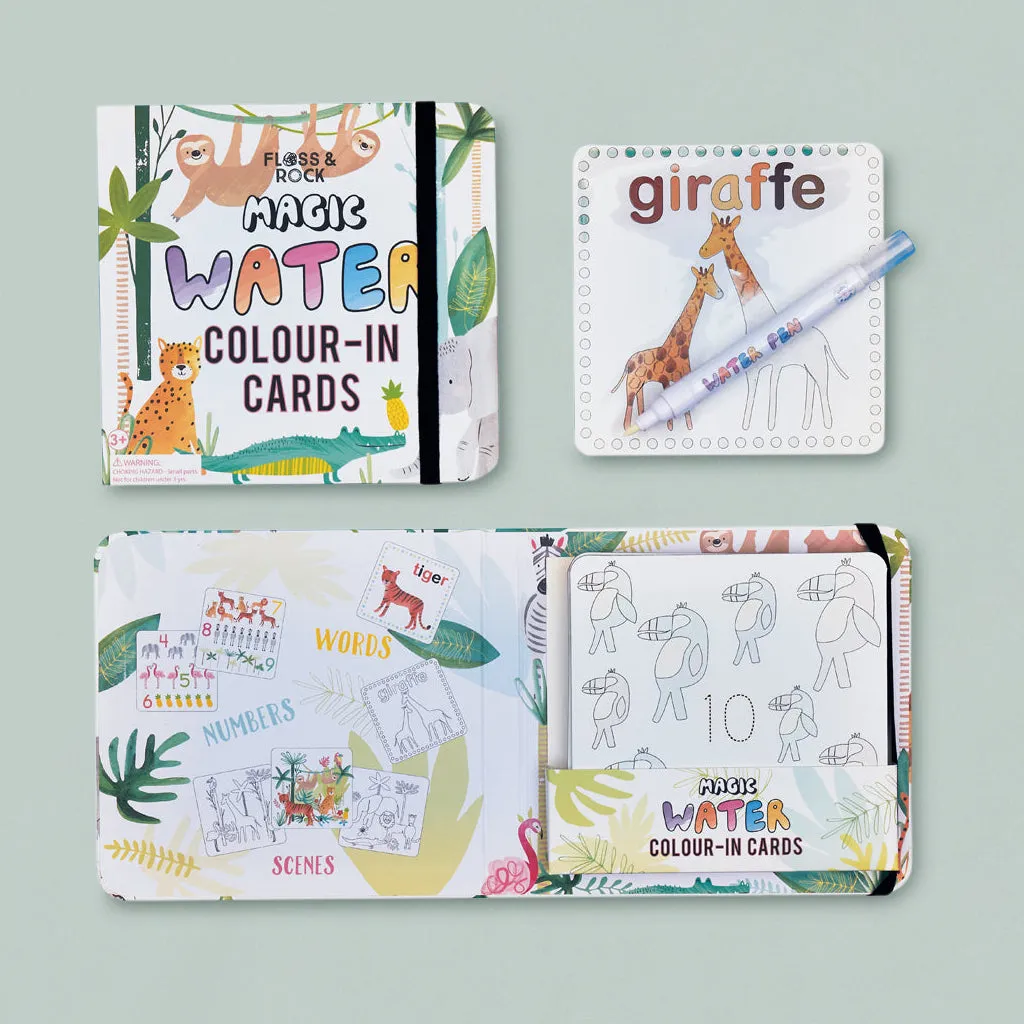 Floss & Rock Zauber-Mal-Karten, Dschungel mit Georgie Giraffe Kuscheltier