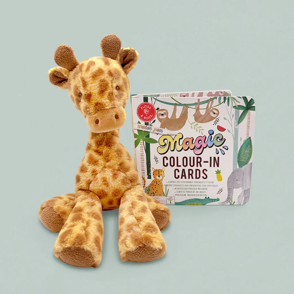 Floss & Rock Zauber-Mal-Karten, Dschungel mit Georgie Giraffe Kuscheltier