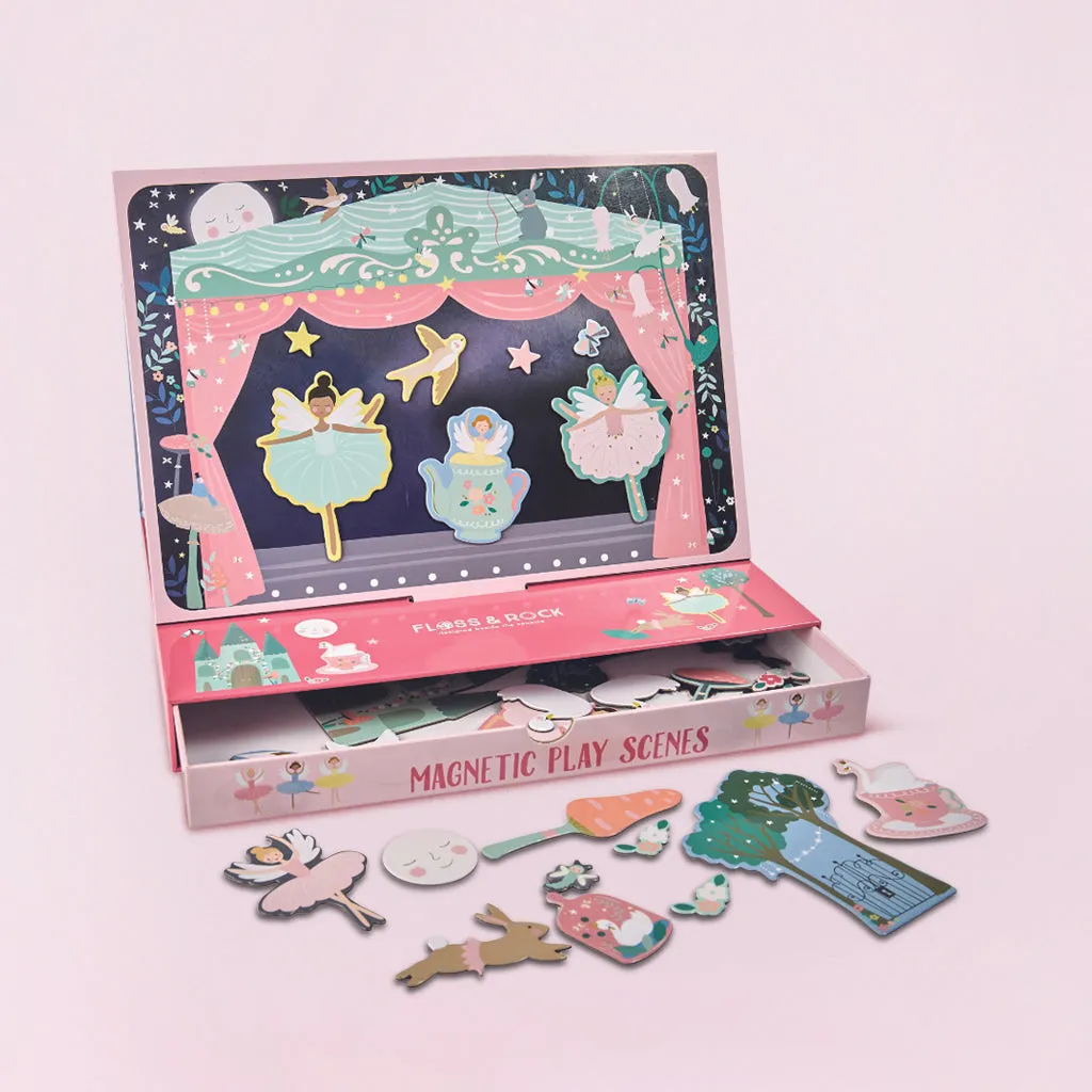 Floss & Rock Magnetische Spielszenen, Verzaubert mit Ballerina-Stoffpuppen Geschenkset