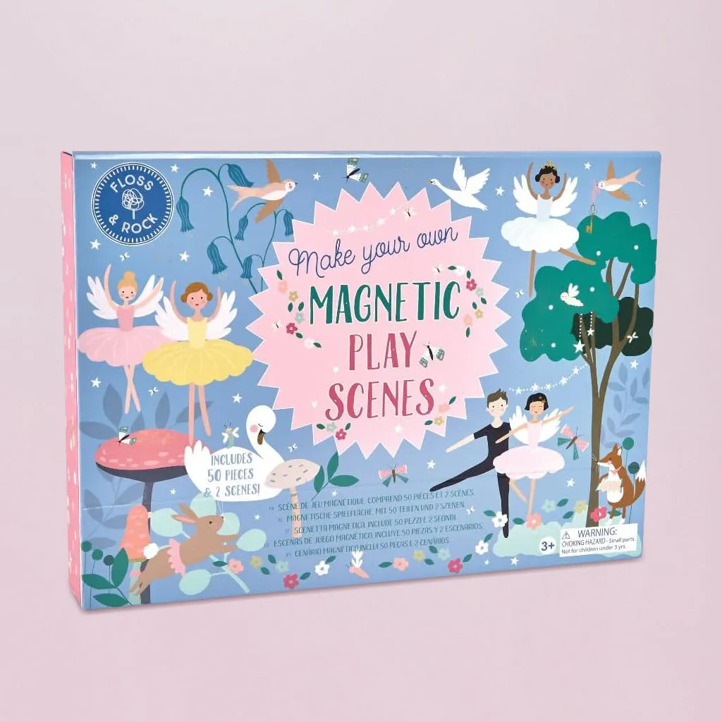 Floss & Rock Magnetische Spielszenen, Verzaubert mit Ballerina-Stoffpuppen Geschenkset