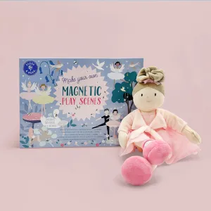 Floss & Rock Magnetische Spielszenen, Verzaubert mit Ballerina-Stoffpuppen Geschenkset