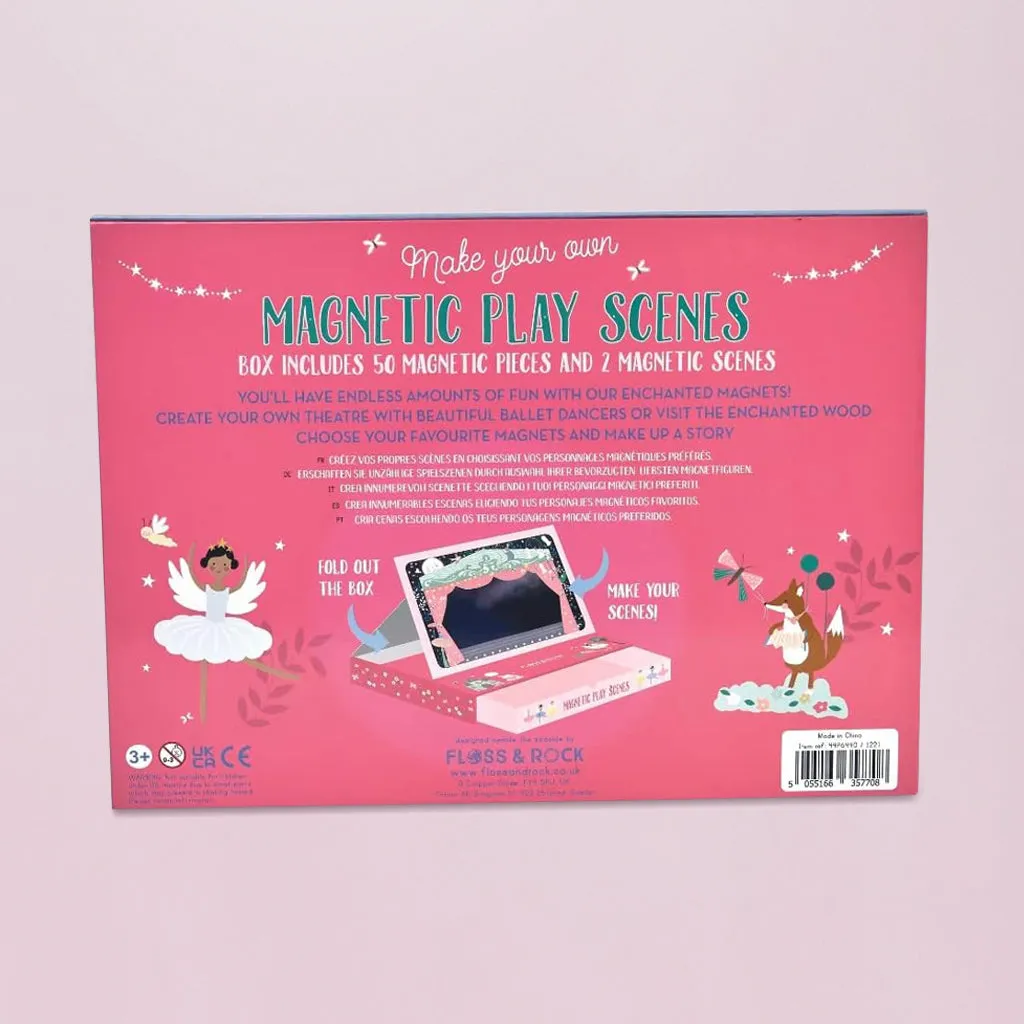 Floss & Rock Magnetische Spielszenen, Verzaubert mit Ballerina-Stoffpuppen Geschenkset