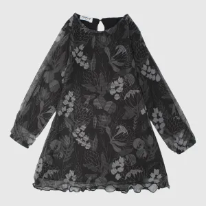 Blumiges Langarmkleid