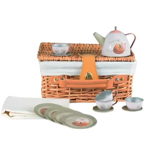 Forest Tin Teeset im Weidenkorb