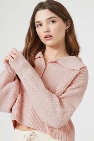 Forever 21 Damen Gemischte Strick Cropped Pullover Staubiges Rosa Forever 21