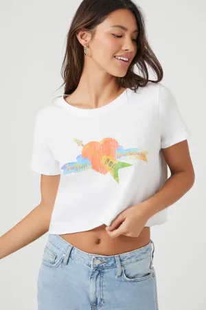 Forever 21 Damen Prince Peter Tom Petty Cropped T-Shirt Weiß/Mehrfarbig Forever 21