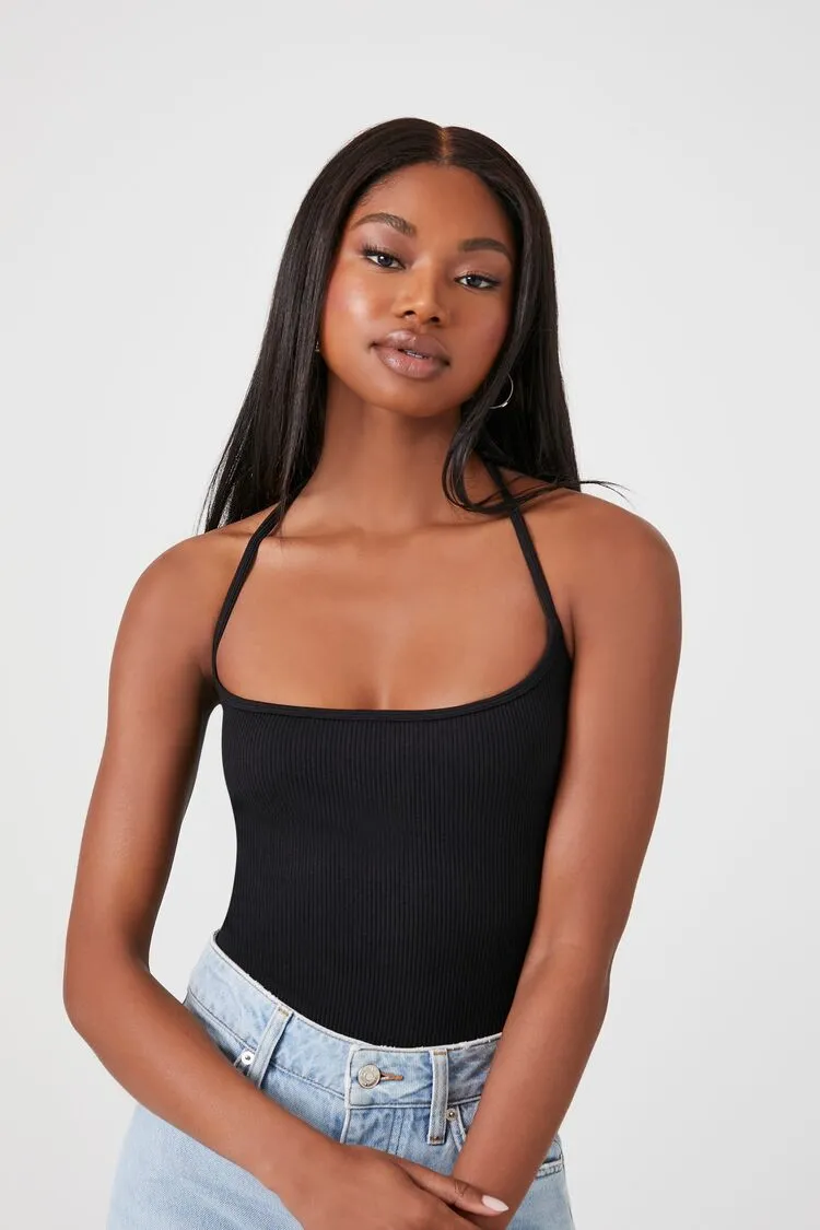 Forever 21 Damen Rippträger-Body Schwarz Forever 21