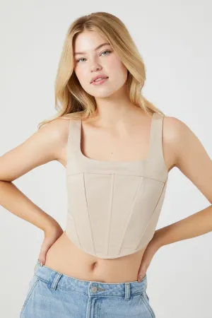 Forever 21 Damen Twill Korsett Crop Top Kiefernrinde Forever 21
