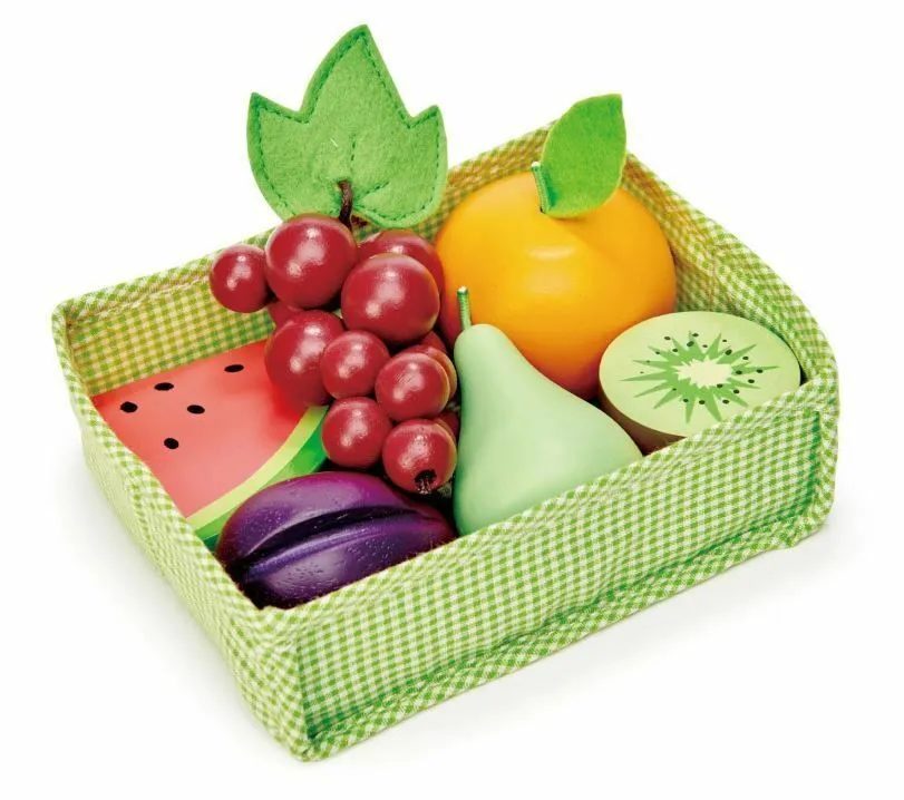 Obst mit Stoffkiste