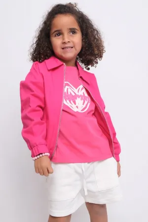 Fuchsia Langarm-Gabardine-Jacke