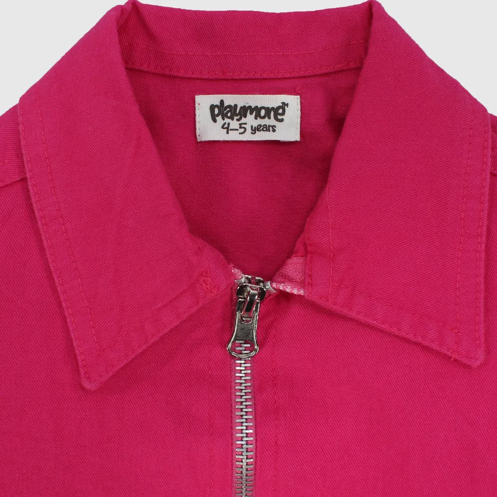 Fuchsia Langarm-Gabardine-Jacke