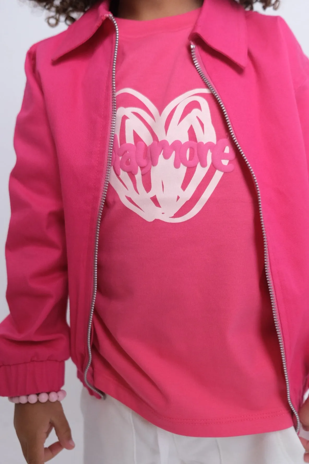 Fuchsia Langarm-Gabardine-Jacke