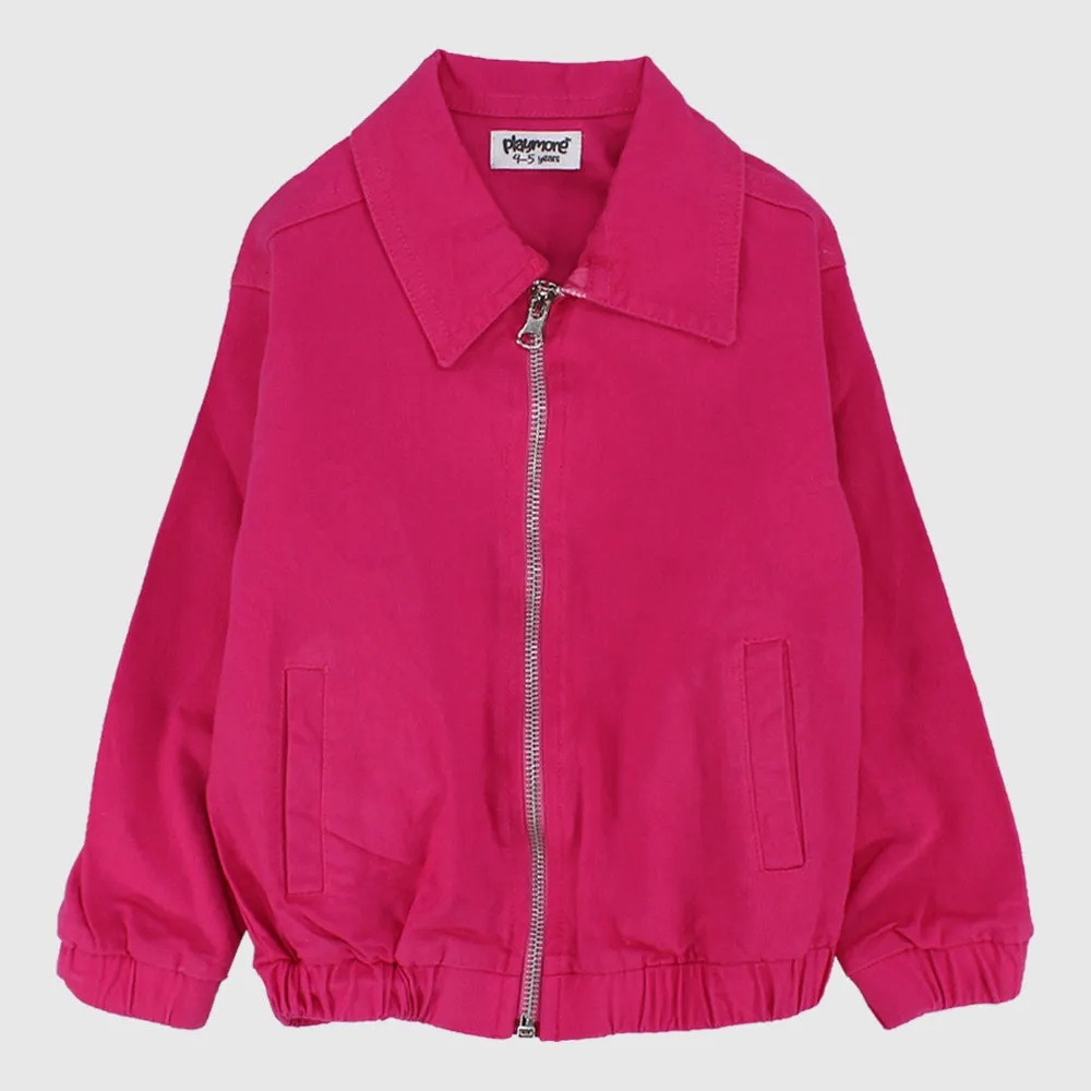 Fuchsia Langarm-Gabardine-Jacke