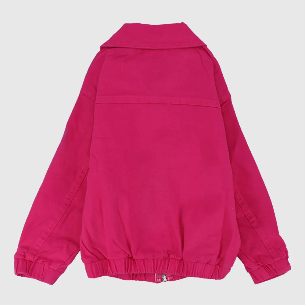 Fuchsia Langarm-Gabardine-Jacke