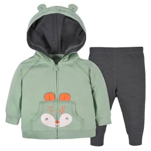 Gerber 2-teiliges Baby- & Kleinkind-Jungen-Fuchs-Terry-Zip-Hoodie & Jogger-Set (2-5 Jahre) Babykids Gerber