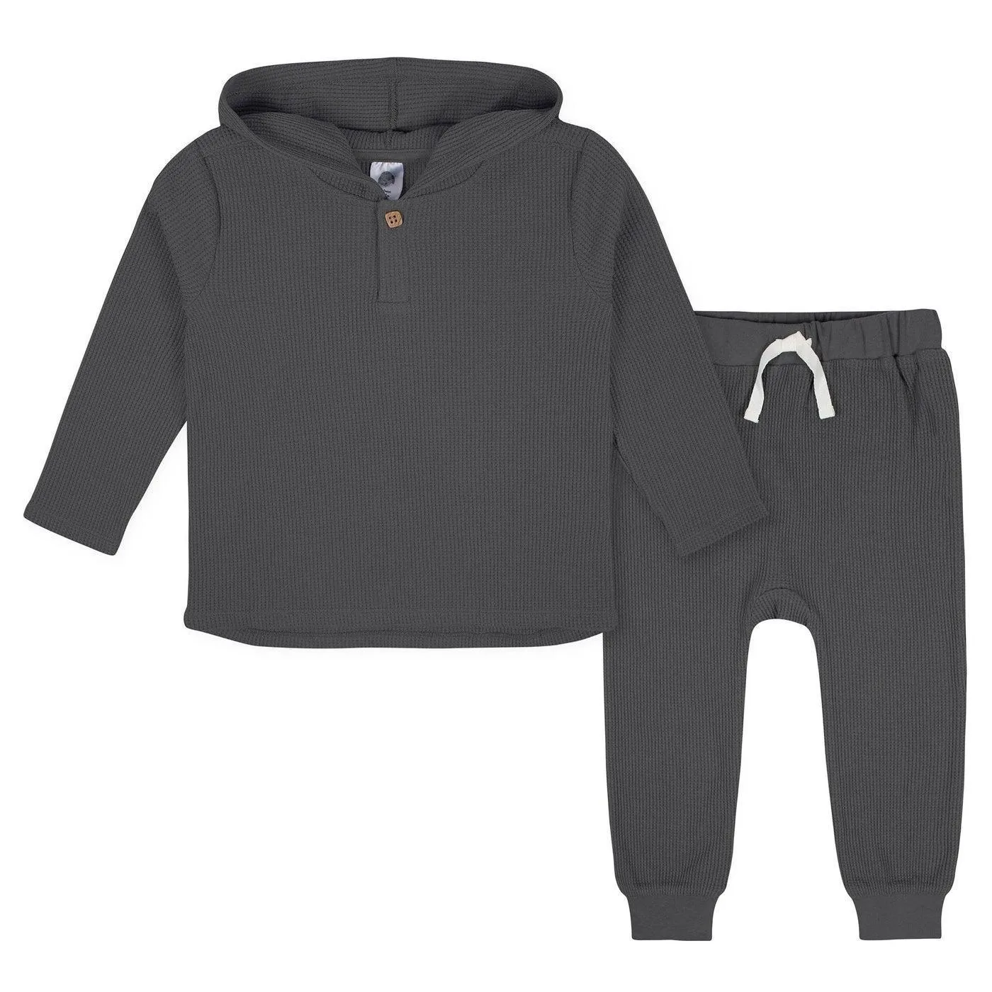 Gerber 2-teiliges Baby-Jungen-Set in Graphitwaffelstoff mit Kapuzenpullover und Jogginghose Babykids Gerber