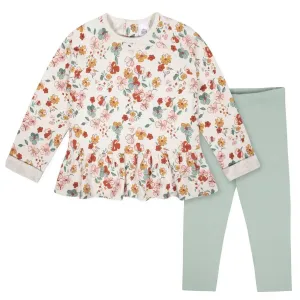 Gerber 2-teiliges Set mit Blumen-Peplum-Oberteil und Leggings für Kleinkindmädchen (2-5 Jahre) Babykids Gerber