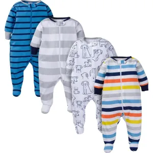 Gerber 4er-Pack Schlafanzüge für Babyjungen mit Hundemotiv, Neugeborene & Kleinkinder