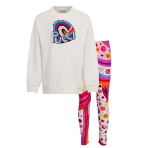 Mädchen Weiße Bubble-Legging-Set