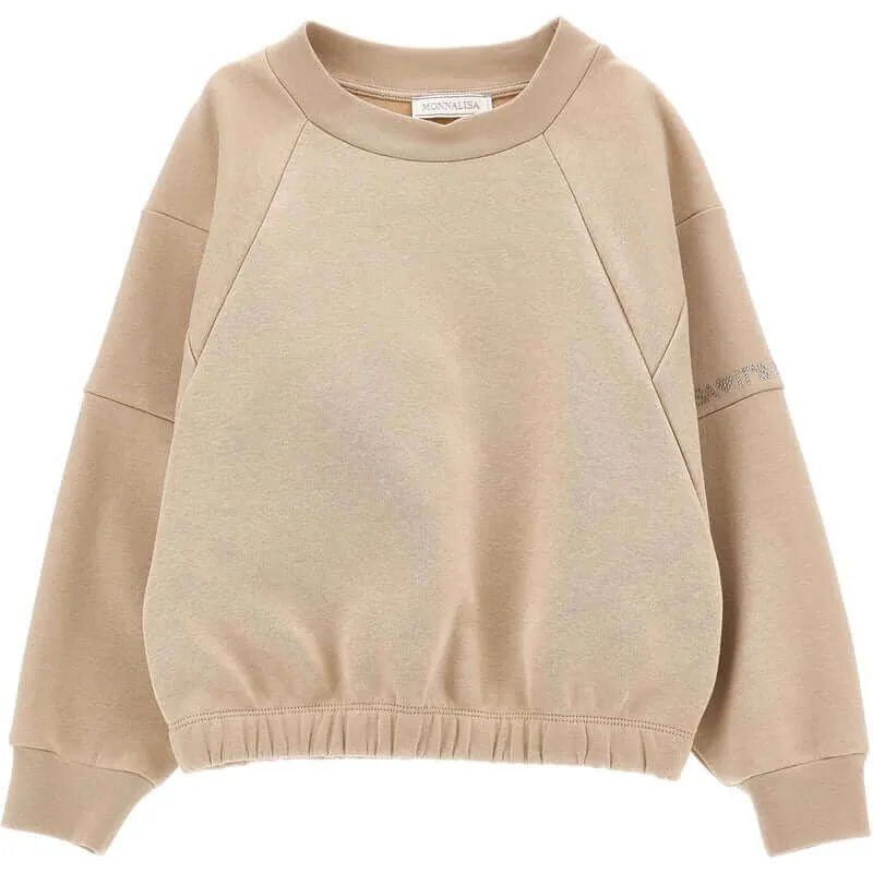 Mädchen Beige Sweatshirt & Joggerhose