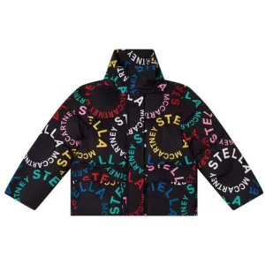 Mädchen Schwarzer Kreis Logo Steppjacke