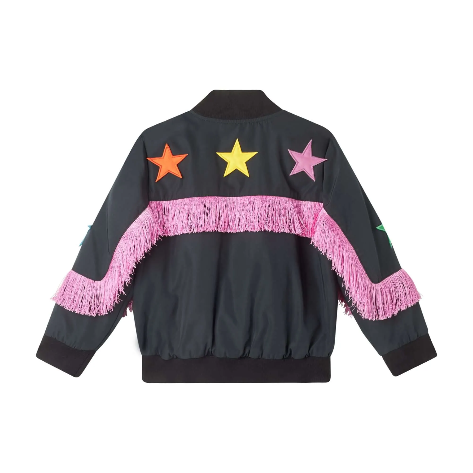Mädchen Schwarze Fransen Stern Jacke