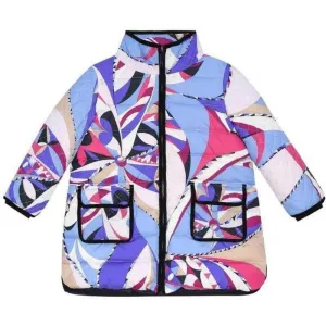Mädchen Daunenjacke in Blau & Rosa