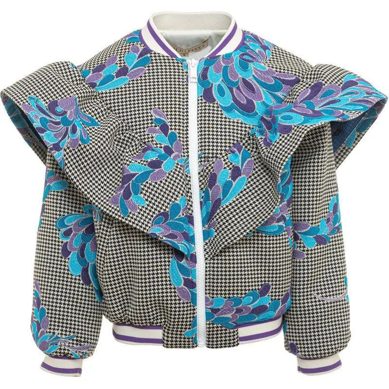 Mädchengecheckte Lily-Hundezahn-Jacke