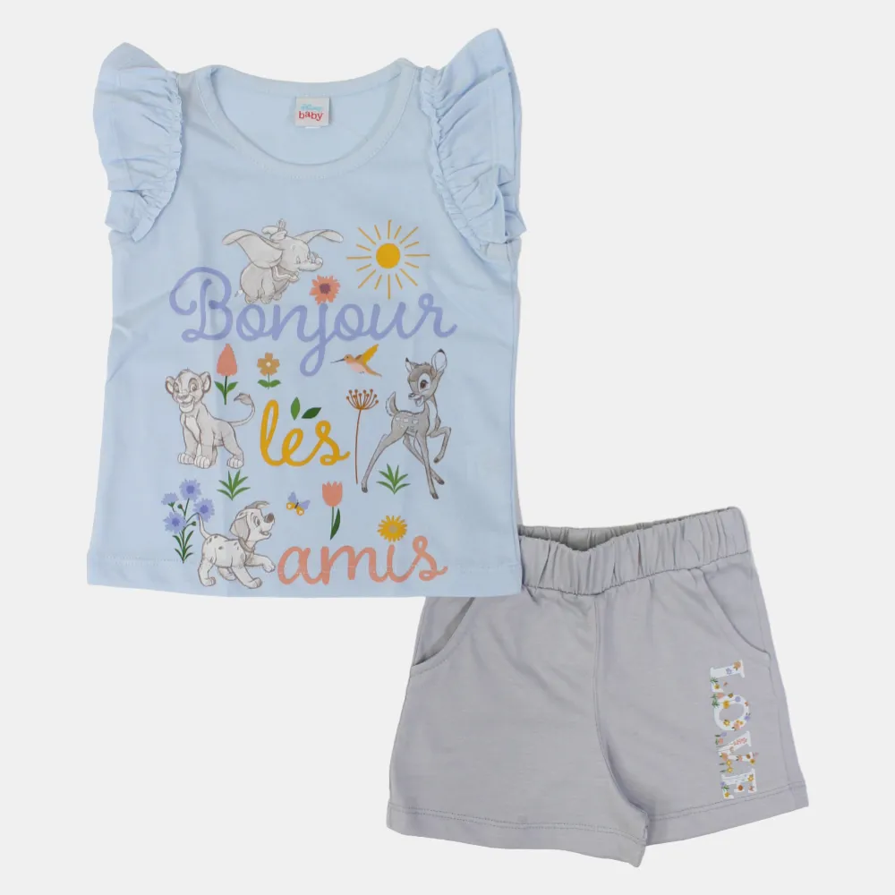 Mädchen Baumwoll Schlafanzug-Set – Disney Tiere Design