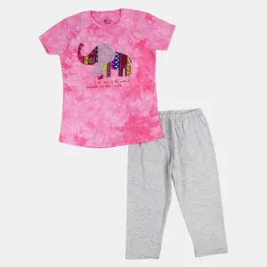 Mädchen-Baumwoll-Pyjama-Set – Mehrfarbig