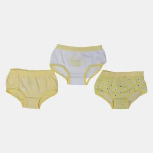 Mädchen-Baumwollslips – Gelbes Blumenmuster (3er Pack)