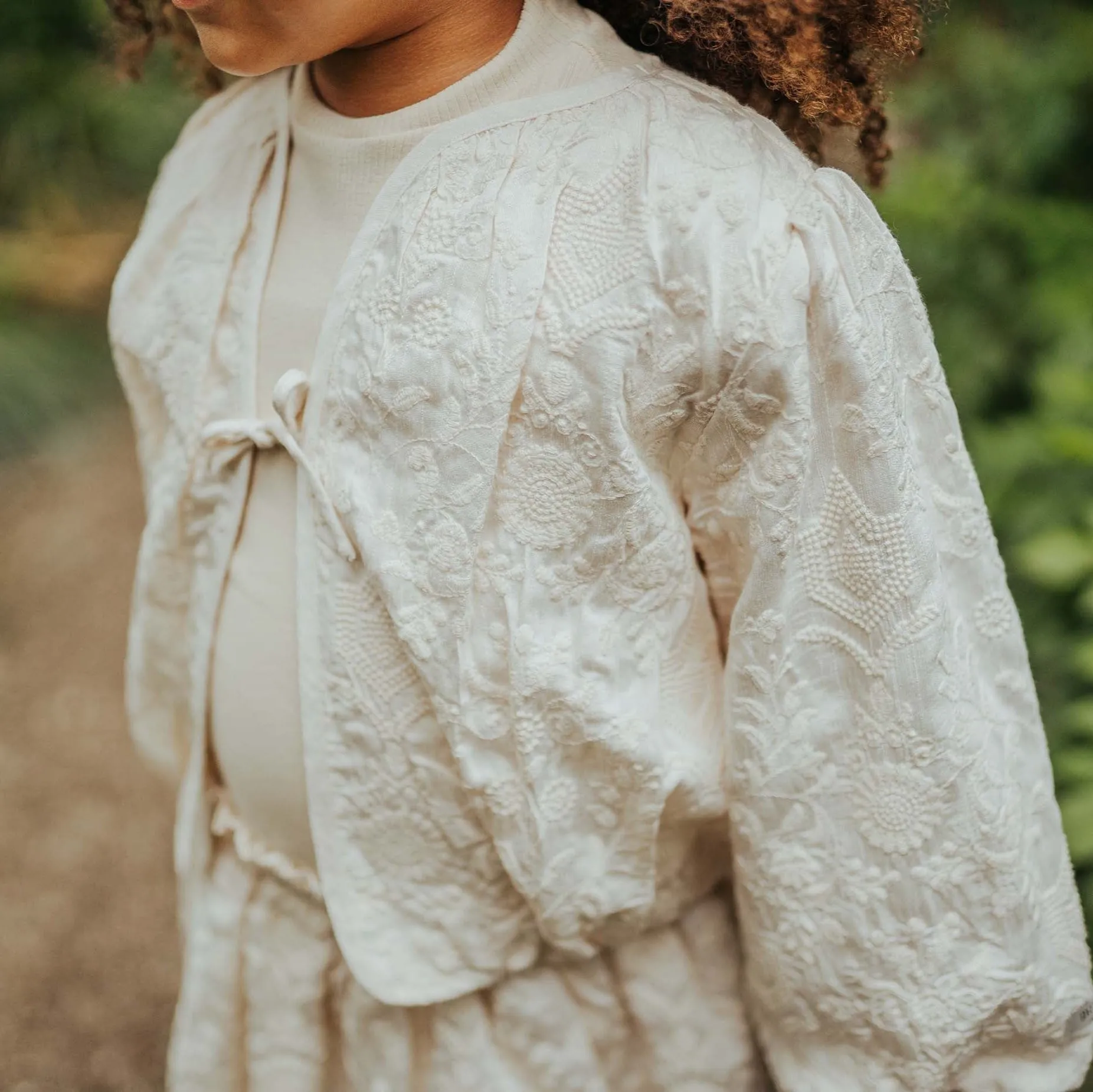 Mädchen Creme Jacke
