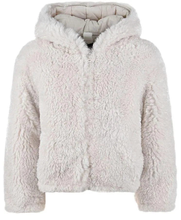Mädchen Creme Soft Eco-Pelz Jacke