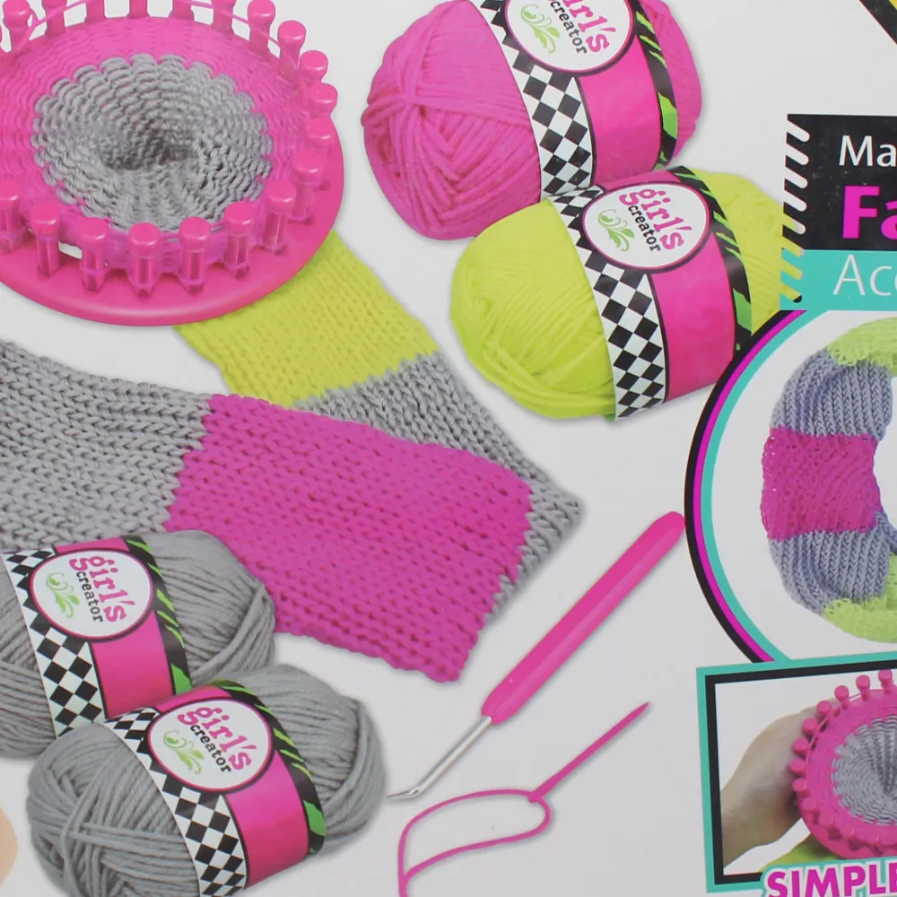 Girls' Creators Strick-Schal-Set – Mehrfarbiges DIY-Strickset