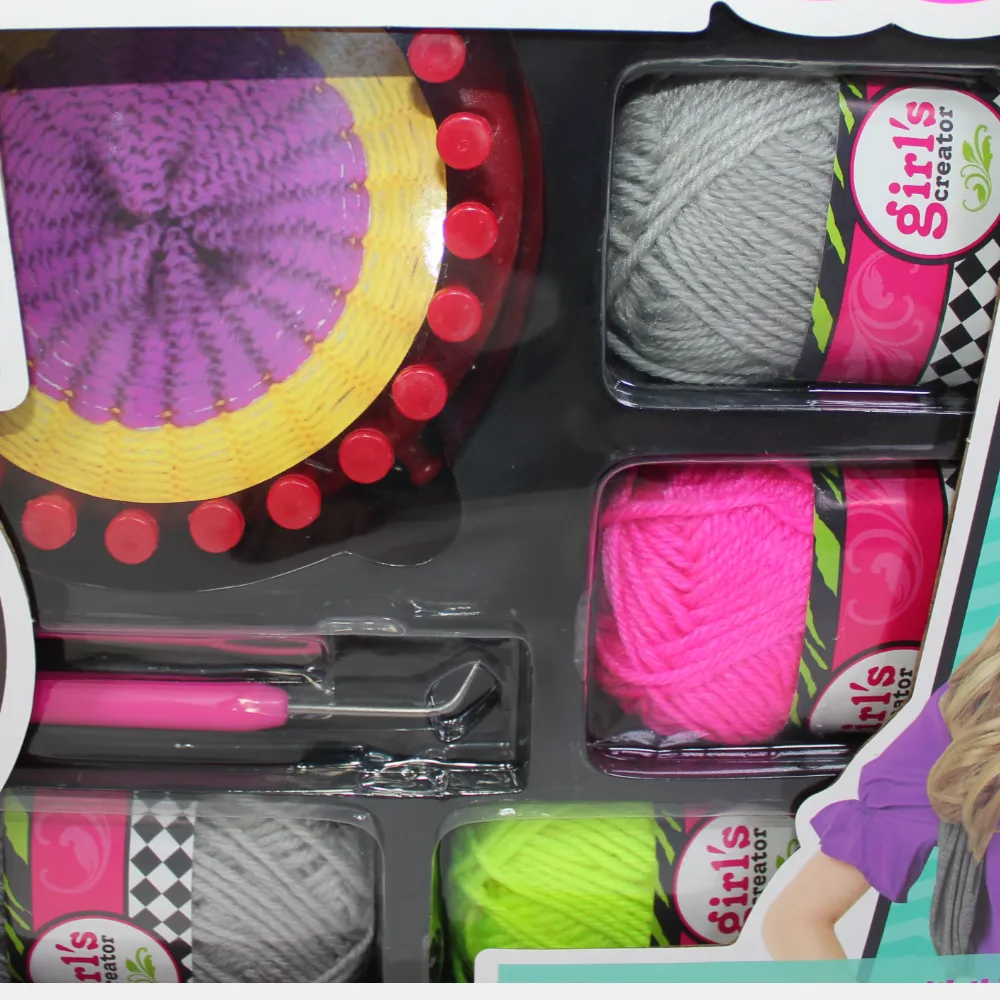 Girls' Creators Strick-Schal-Set – Mehrfarbiges DIY-Strickset