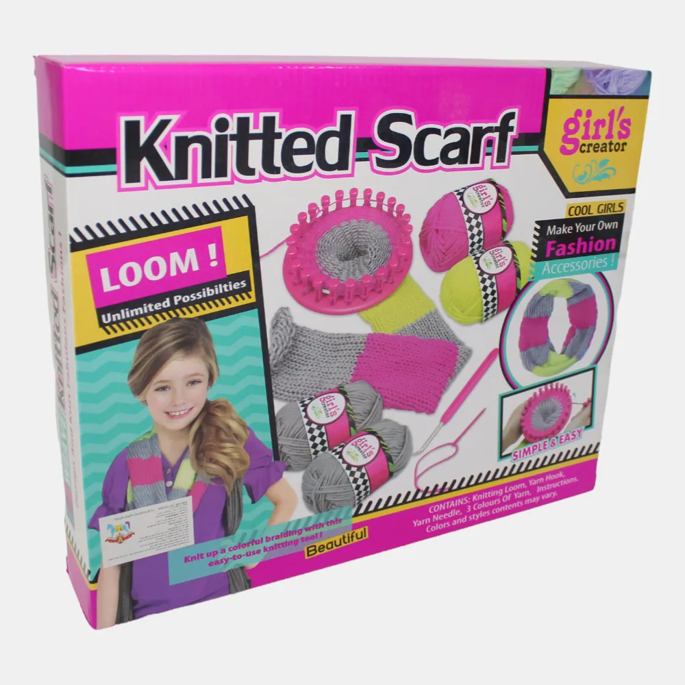 Girls' Creators Strick-Schal-Set – Mehrfarbiges DIY-Strickset