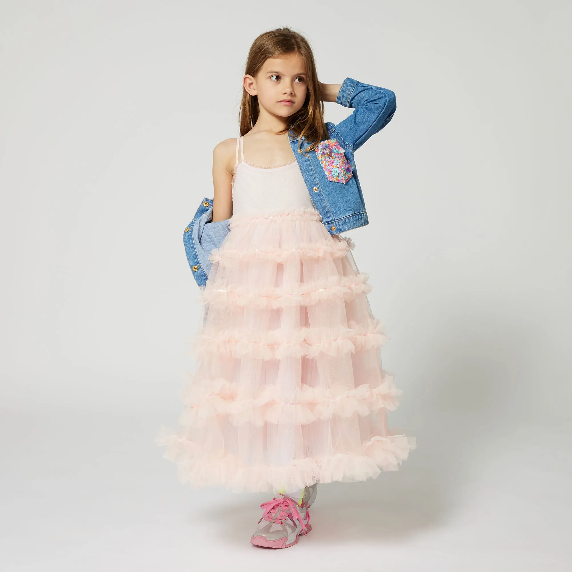 Mädchen Jeans Pailletten Jacke