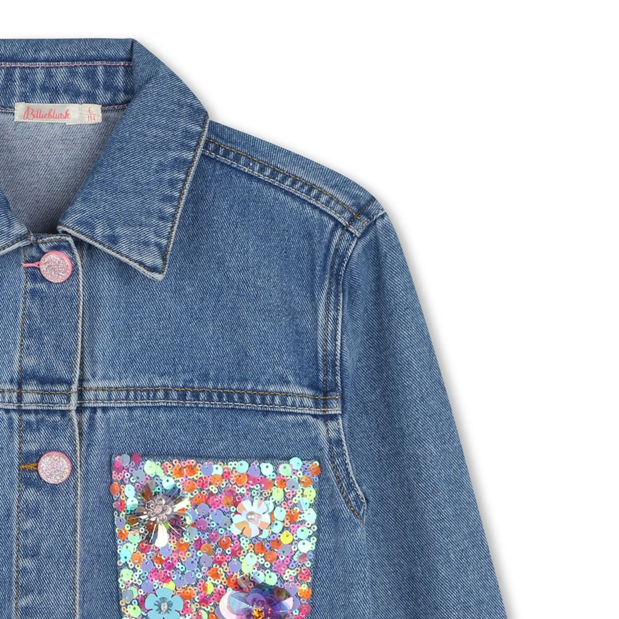 Mädchen Jeans Pailletten Jacke