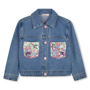 Mädchen Jeans Pailletten Jacke