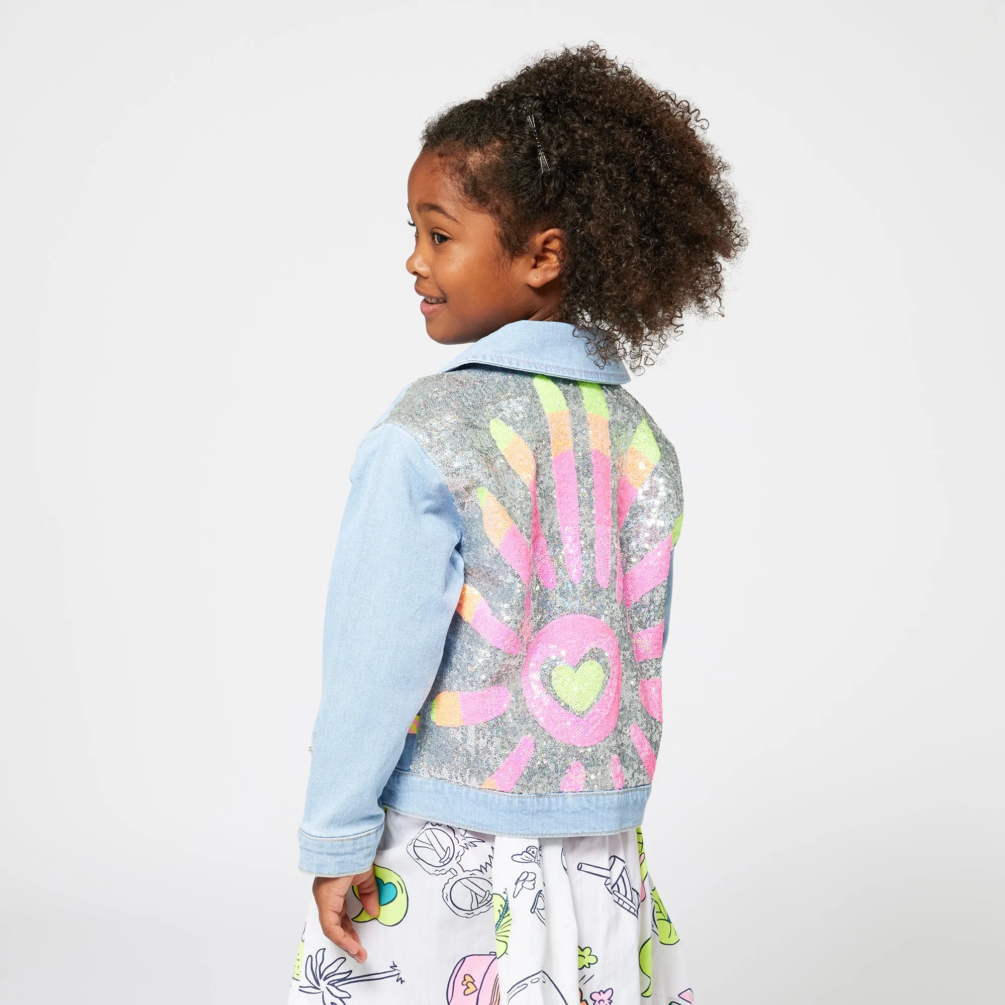 Mädchen Jeans Pailletten Jacke