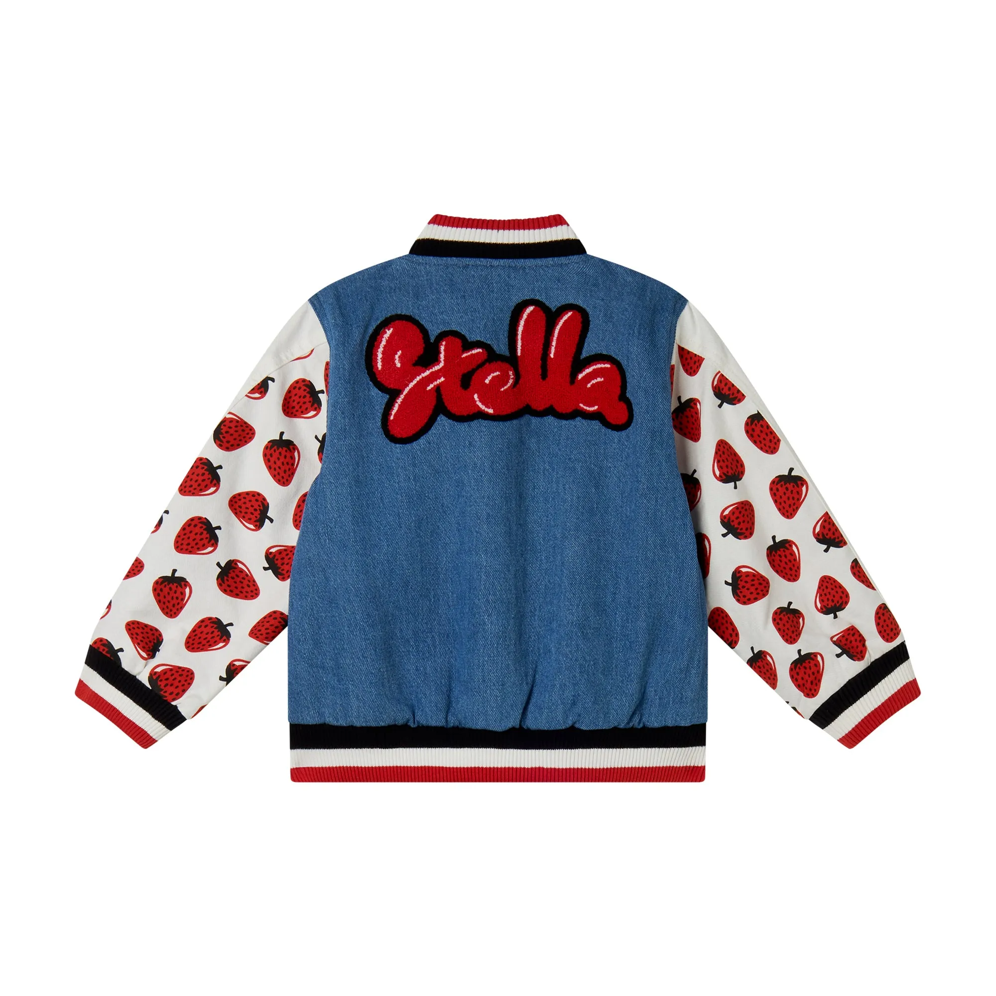 Mädchen Denim Erdbeer Bomberjacke