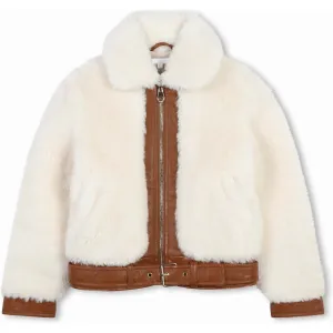 Mädchen Kunstpelz Bomberjacke