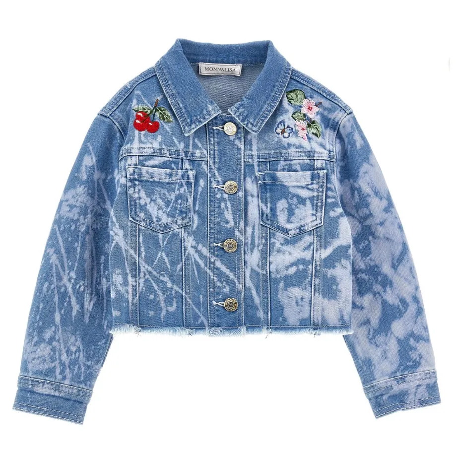 Mädchen Blumen Denim Jacke