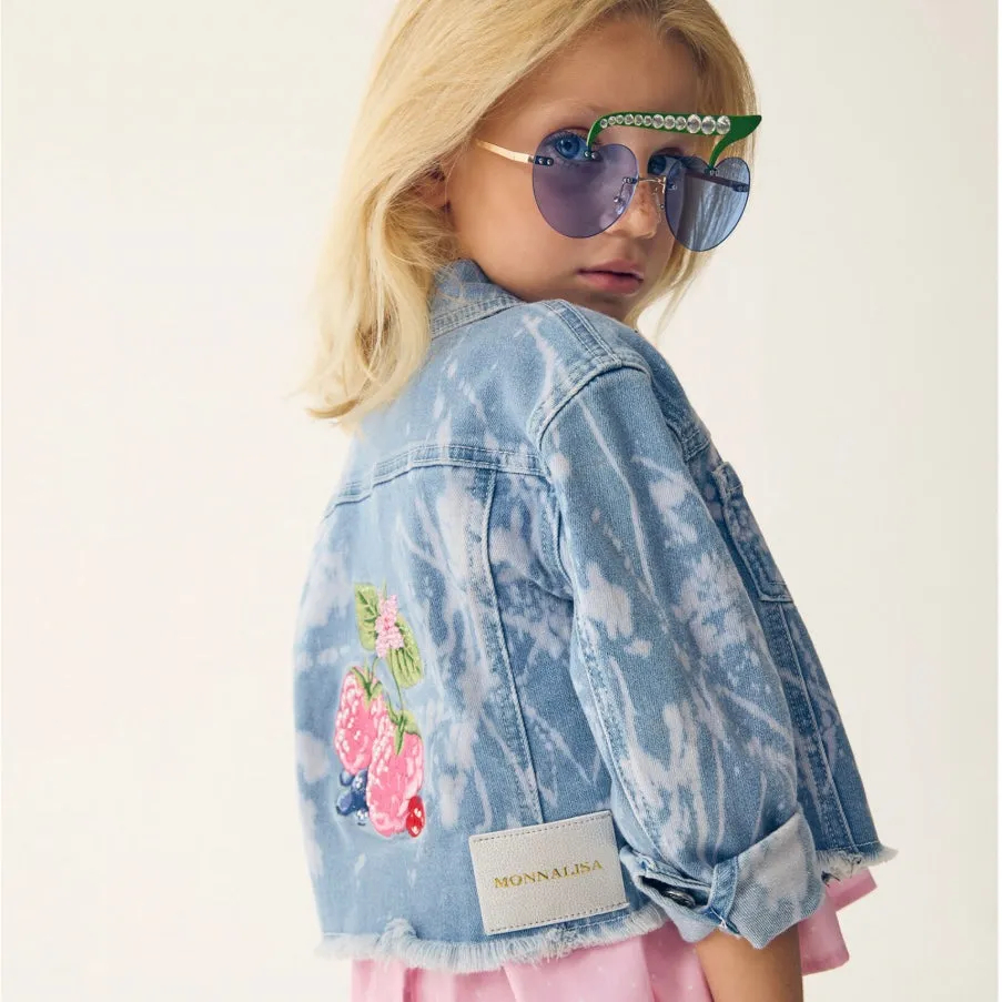 Mädchen Blumen Denim Jacke